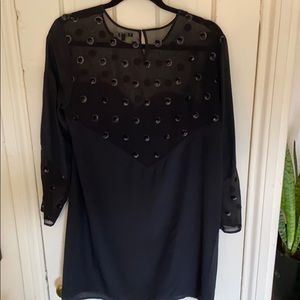 Madewell black silk lined dress w/black sequin